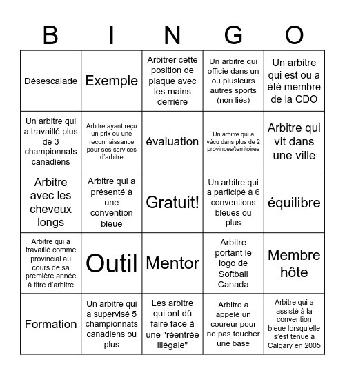 Bingo Bleu #34 - FR Bingo Card