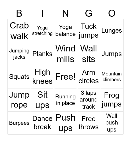 Fight February Fatigue Bingo Card