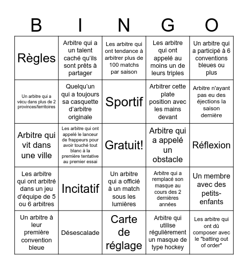 Bingo Bleu #36 - FR Bingo Card