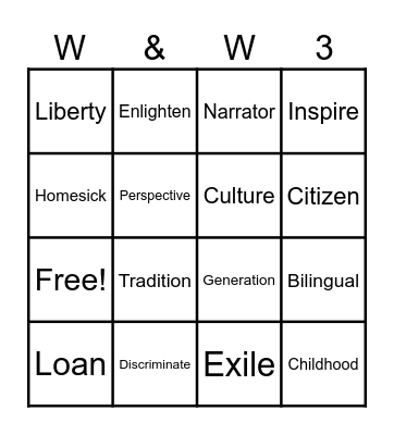 Module 3 Bingo Card