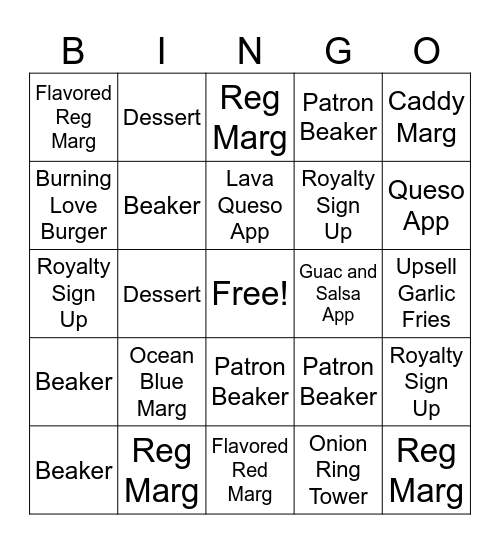 Marg Madness! Bingo Card