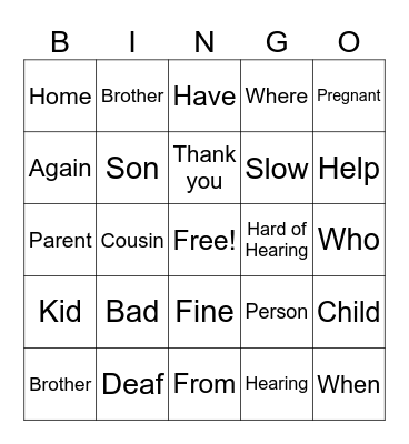 Bingo Card