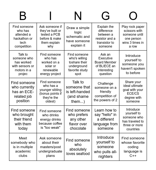 BLIECE 1/27 Bingo Card