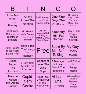 Valentine's Day BINGO Card