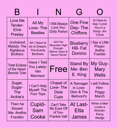 Valentine's Day BINGO Card