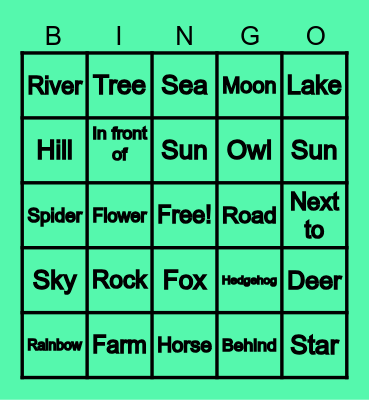 Unit 3: In the Countryside Bingo Card