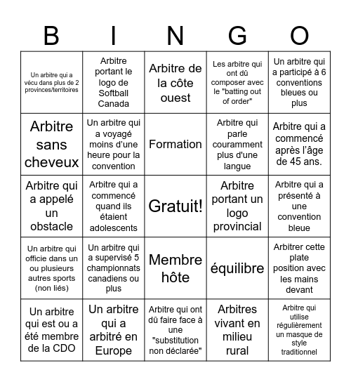 Bingo Bleu #38 - FR Bingo Card