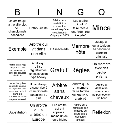 Bingo Bleu #40 - FR Bingo Card
