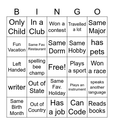 CMM 1250 Bingo Card