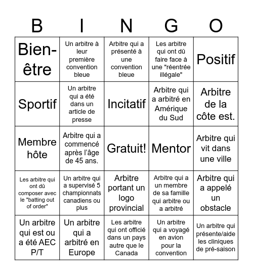 Bingo Bleu #42 - FR Bingo Card