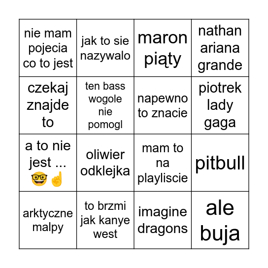 bandle bingo Card