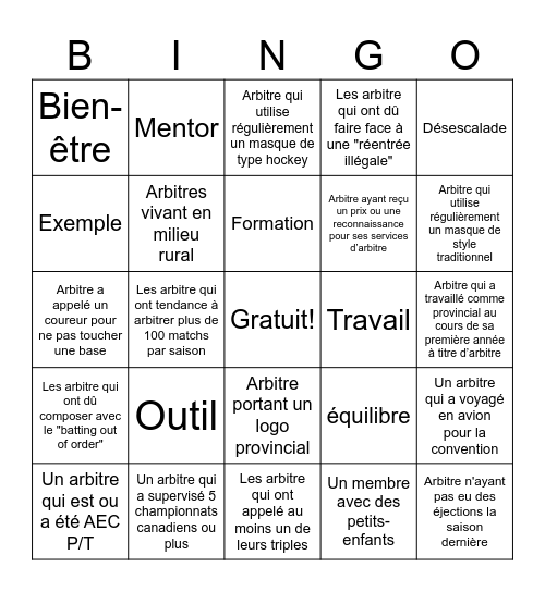 Bingo Bleu #44 - FR Bingo Card