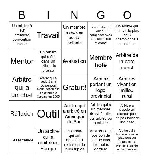Bingo Bleu #47 - FR Bingo Card