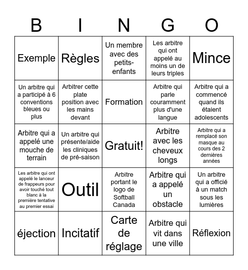 Bingo Bleu #52 - FR Bingo Card