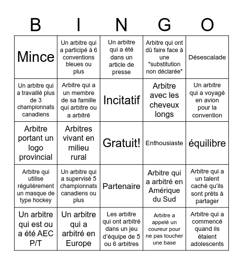 Bingo Bleu #53 - FR Bingo Card