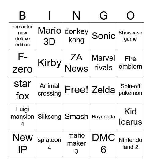 N1t1do Direct Bingo Card