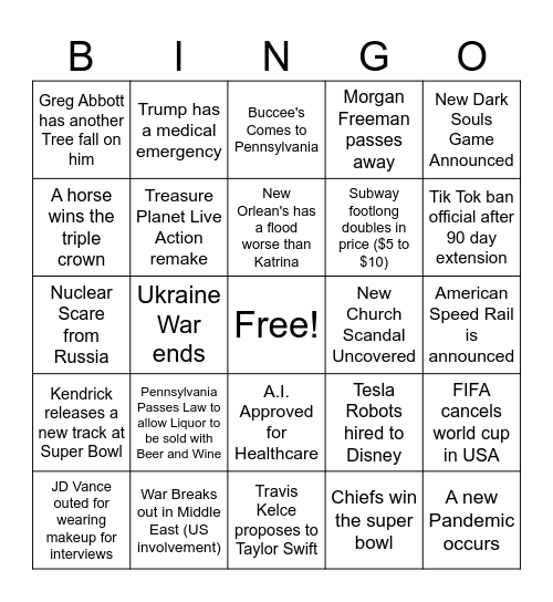 2025 Event Bingo Card Bingo Card