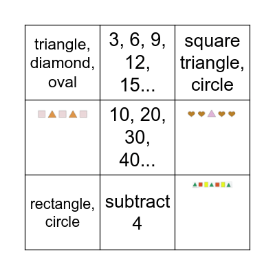 Pattern & Rule Bingo Card