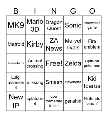 N1t1do Direct Bingo Card