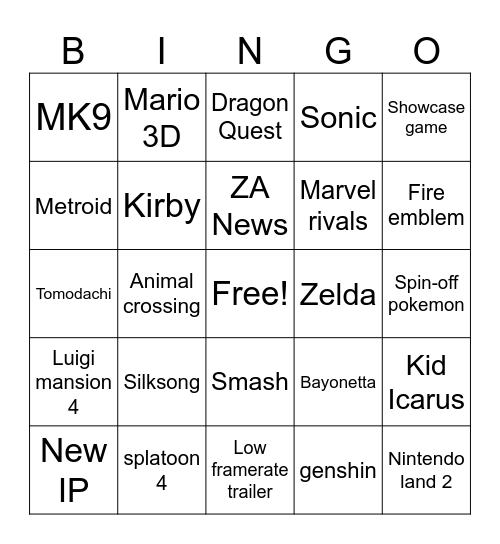 N1t1do Direct Bingo Card