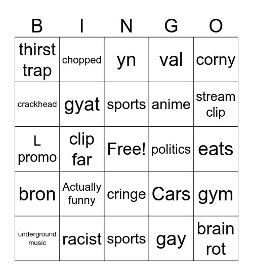IG Bingo Card