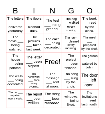 Passive Bingo Card