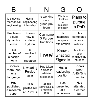 WE Week 2025 Professors and Students Social Bingo Card