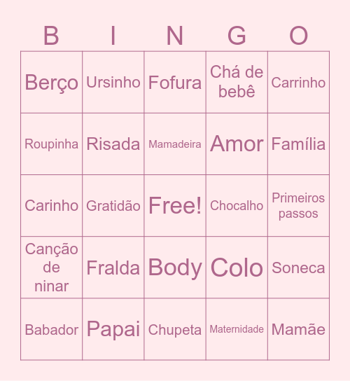 Maria Cecília Bingo Card