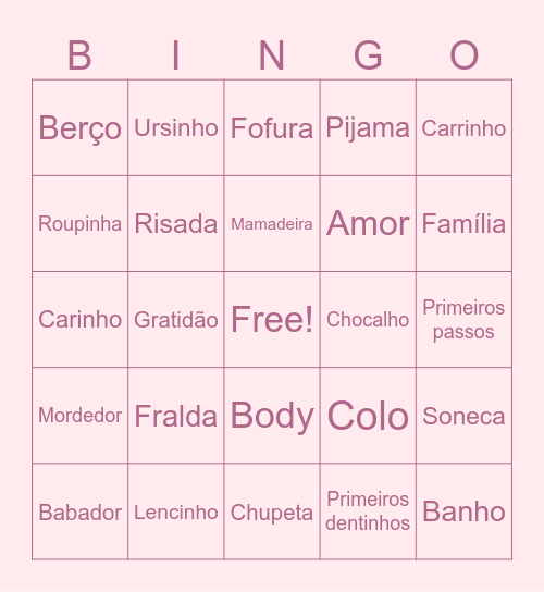 Maria Cecília Bingo Card