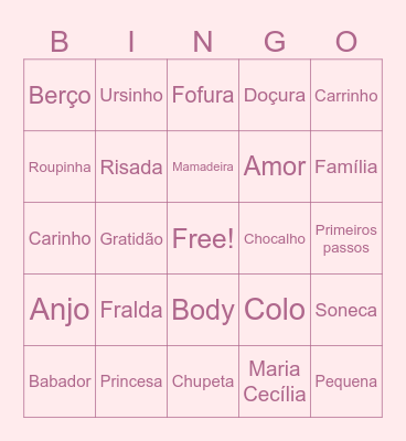 Maria Cecília Bingo Card