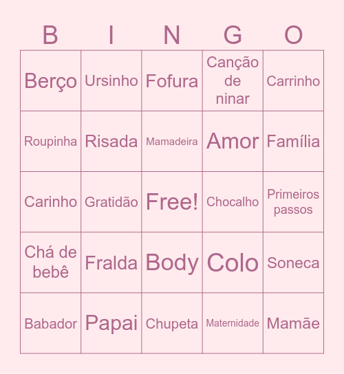 Maria Cecília Bingo Card