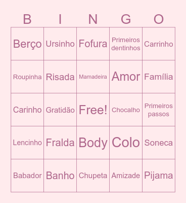 Maria Cecília Bingo Card