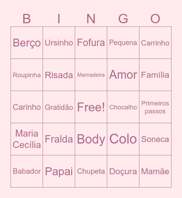 Maria Cecília Bingo Card
