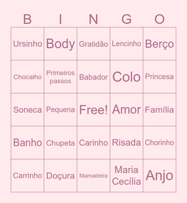 Maria Cecília Bingo Card