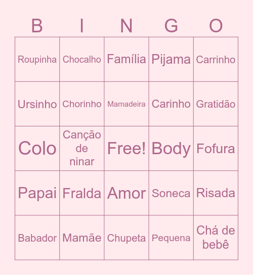 Maria Cecília Bingo Card