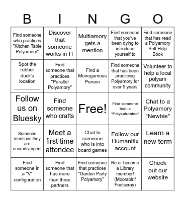 POLYAMORY+ Bingo Card