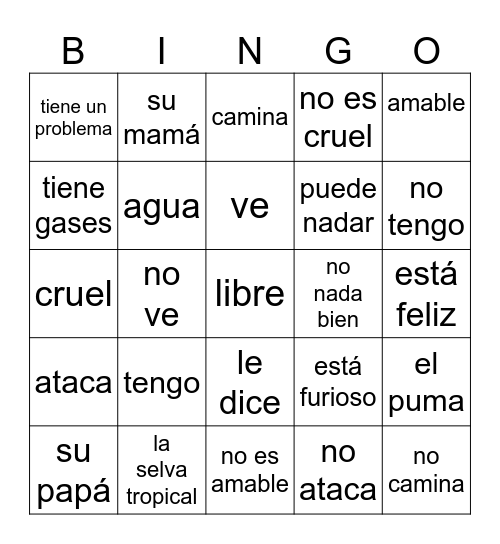 capibara - cap. 3 Bingo Card