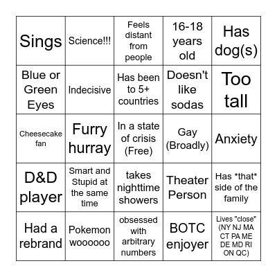 Dawns Bingo Card