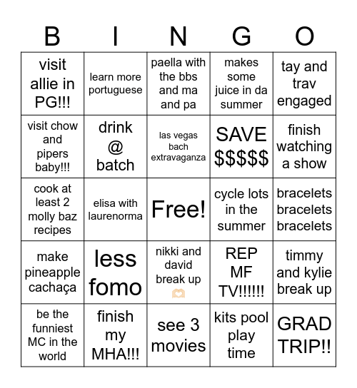 peg’s sick azz 2025 Bingo Card