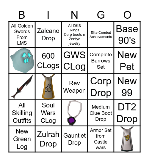 OSRS Bingo Card