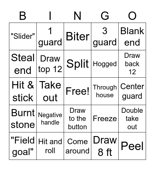 Curling Bingo Card