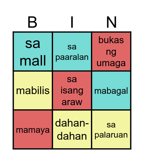 PANG ABAY Bingo Card