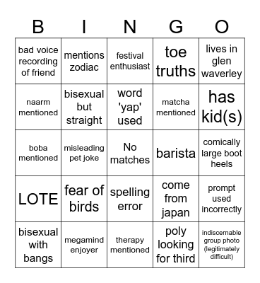 leo's funny game (2) Bingo Card