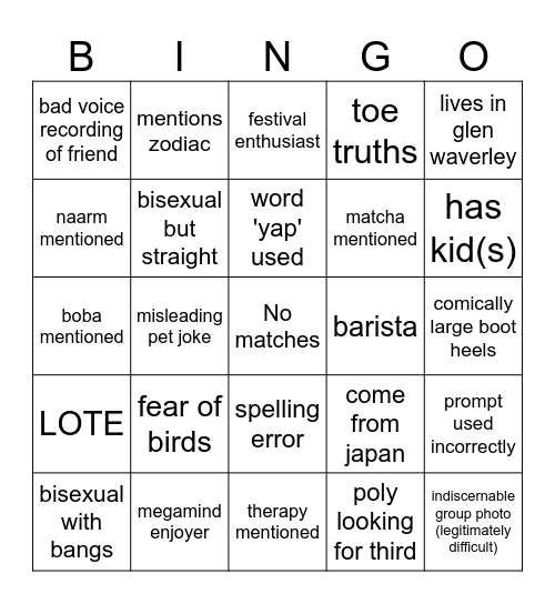 leo's funny game (2) Bingo Card