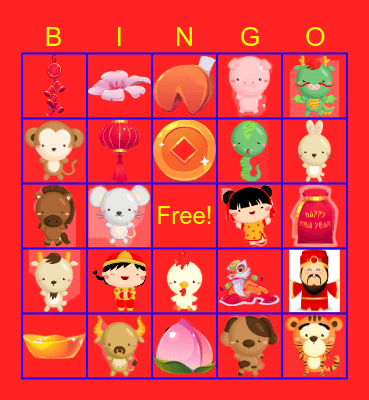Chinese New Year Bingo Card