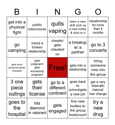 One Piece Bingo Card