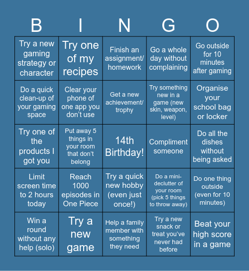 2025 Bingo Card