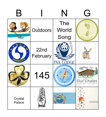 Girl Guide Bingo Card