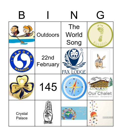 Girl Guide Bingo Card