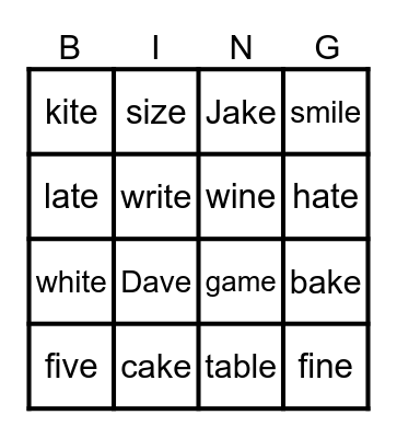 Magic e Bingo Card